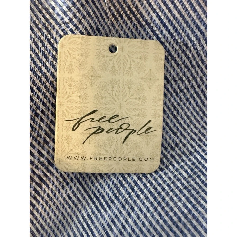 Free People x Brenda Knight Top Women's Large‎ Striped Button Up Cotton New